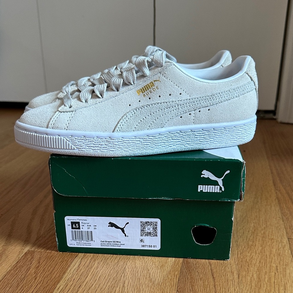 NEW in Box | Puma Cali Dreams Suede Sneakers in White Nimbus Cloud